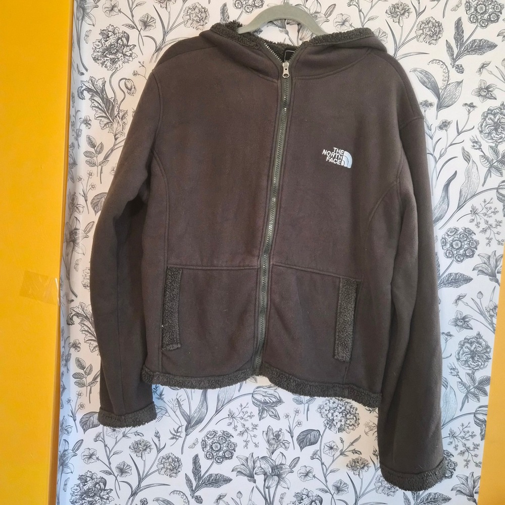 The North Face Forest Green Mens Large Sherpa Fleece Hooded Jacket Gorpcore